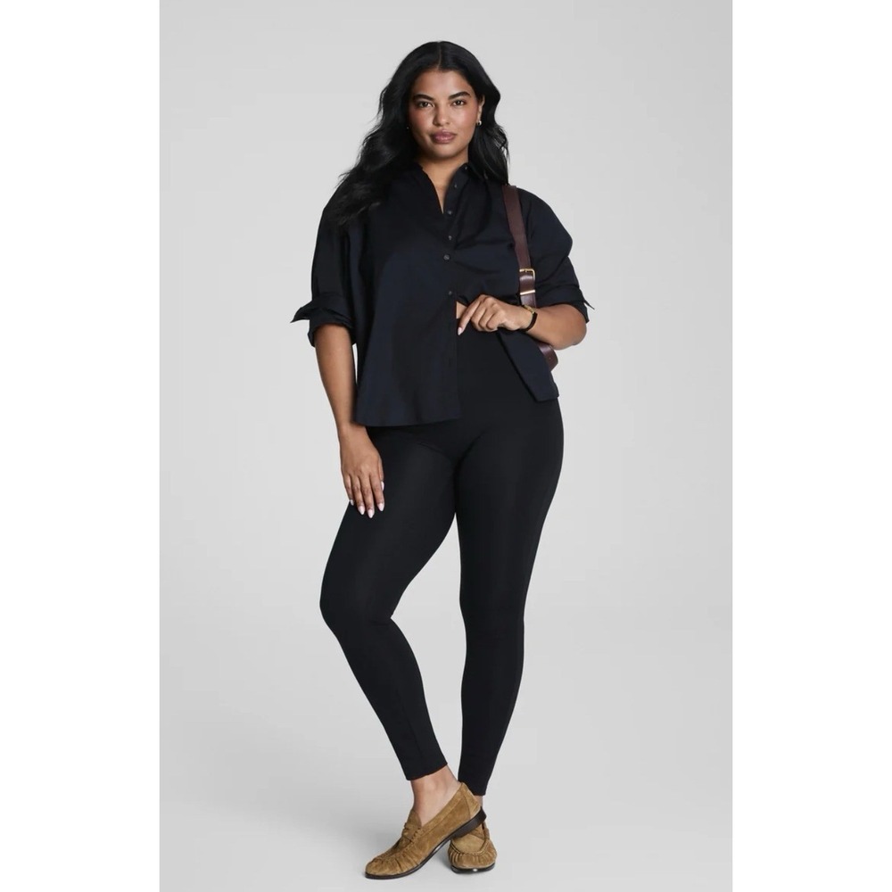 Spanx Everyday Legging Black Tummy Control Size 1X Petite Inseam 24.5" Slimming